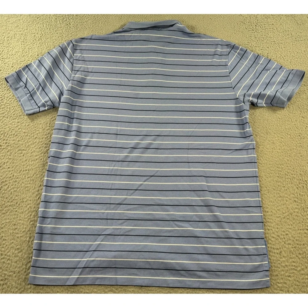 Polo‎ Ralph Lauren Polo Shirt Men XL Blue Striped Golf Pony Performance Rugby